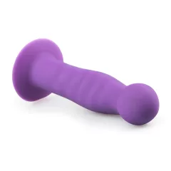 Easytoys - dildo s vlnitým povrchom a prísavkou - fialové