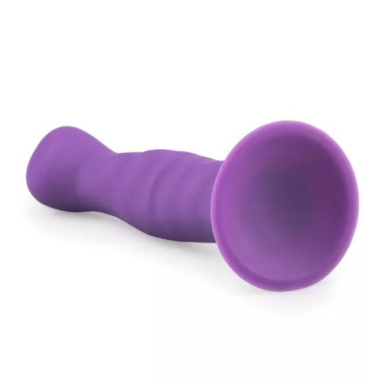Easytoys - dildo s vlnitým povrchom a prísavkou - fialové