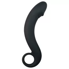 EasyToys - análny dildo zahnutý - silikón - čierny