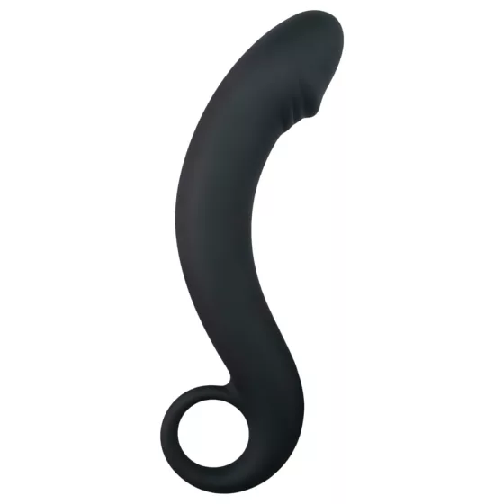 EasyToys - análny dildo zahnutý - silikón - čierny