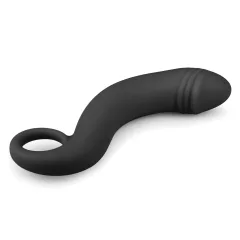 EasyToys - análny dildo zahnutý - silikón - čierny