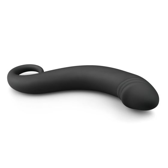 EasyToys Zakrivený Dong - silikónové análne dildo (čierne)