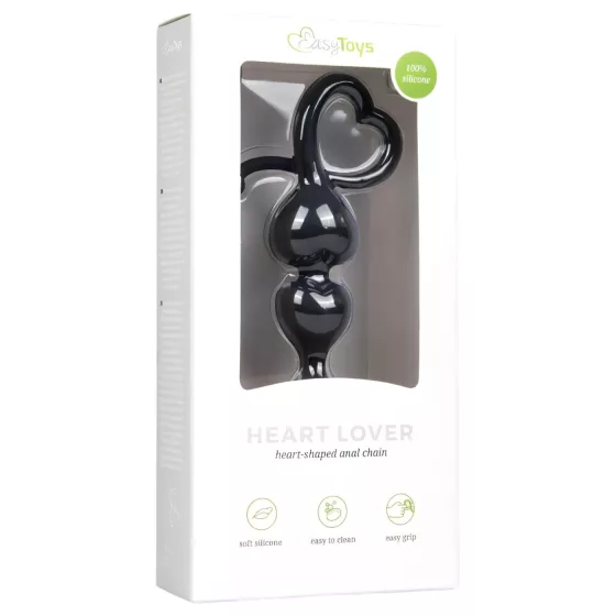 EasyToys - análny dildo s korálkami - čierny