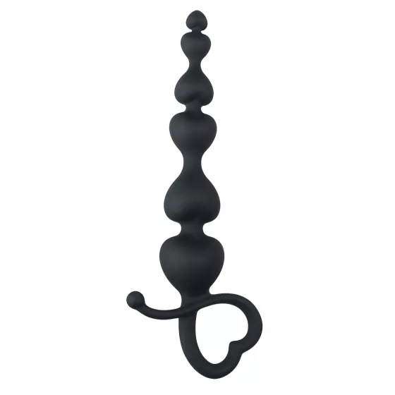 EasyToys - análny dildo s korálkami - čierny