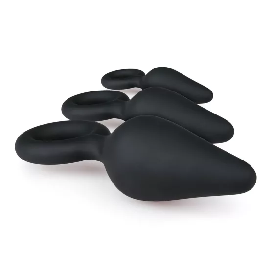 Easytoys - análne kolíky so slučkou - sada 3 ks - čierna