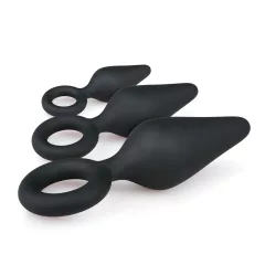 Easytoys - análne kolíky so slučkou - sada 3 ks - čierna