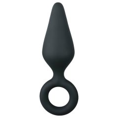   Easytoys Špicatý Kolík - krúžkový análny kolík - stredný (čierny)