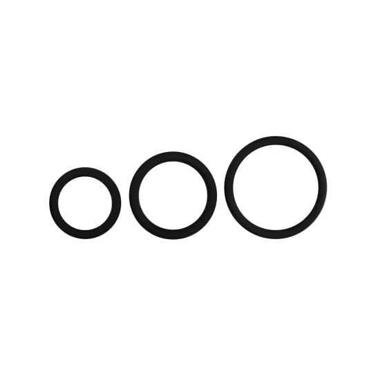 Easytoys - silikónový erekčný krúžok set - 3 kusy - čierny