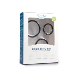   Easytoys - silikónový erekčný krúžok set - 3 kusy - čierny