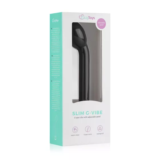Easytoys - vibrátor na bod G - úzky tvar - čierny