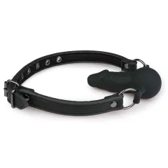 EasyToys - náustok s vnútorným dildom (čierny)