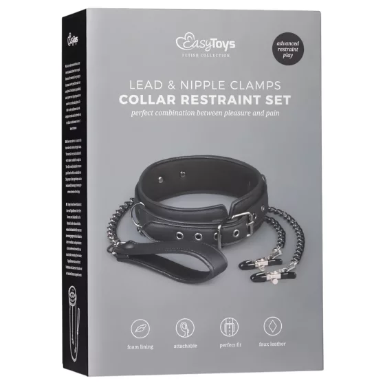 Easytoys - sada na bradavky a obojok s vodítkom - 4 diely