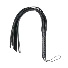 Easytoys - bičík flogger - mäkká umelá koža - čierny