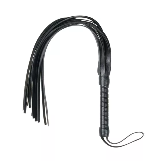 Easytoys - bičík flogger - mäkká umelá koža - čierny