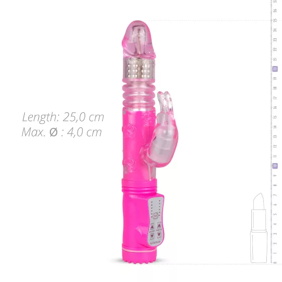 Easytoys Bunny - vibrátor s pohybom - silikón - ružový