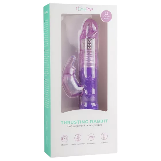 EasyToys Bunny - vibračný rotujúci a tlačiaci vibrátor (fialový)