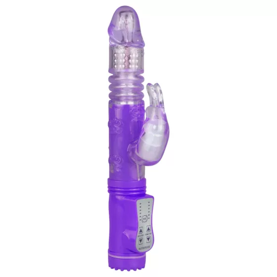 EasyToys Bunny - vibračný rotujúci a tlačiaci vibrátor (fialový)