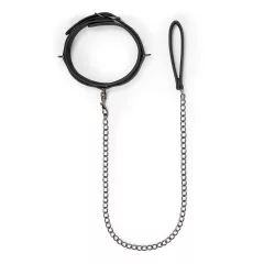 Easytoys - obojok a vodítko - čierny - fetiš
