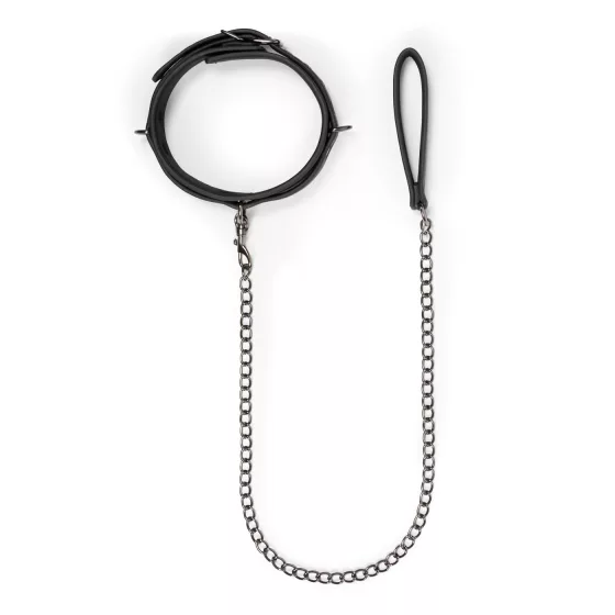 Easytoys - obojok a vodítko - čierny - fetiš