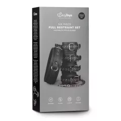 Easytoys - obojok, putá na ruky a členky - čierna sada