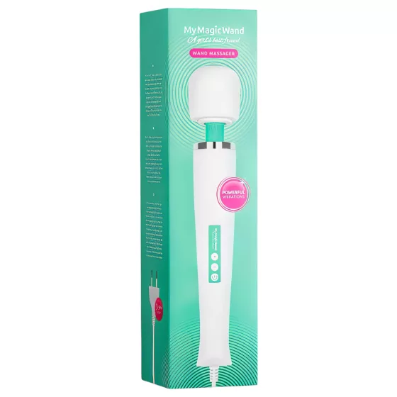 MyMagicWand - masážny vibrátor - silný motor - biela/tyrkysová