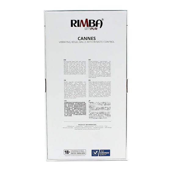 Rimba Cannes - nabíjateľné, diaľkovo ovládané vibračné vajíčko (čierne)