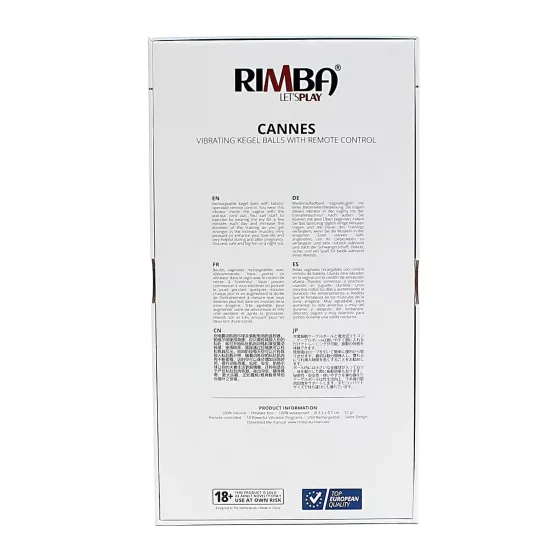Rimba Cannes - nositeľné vibračné vajíčko s akumulátorom a rádiovým ovládaním (fialové)