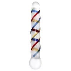 Rimba Rachella - dvojitý sklenený dildo - číry/farebný