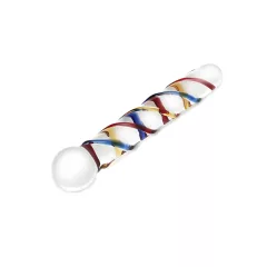 Rimba Rachella - dvojitý sklenený dildo - číry/farebný