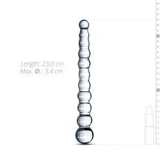   Gildo Glass No. 20 - priesvitný sklenený dildo so perličkami