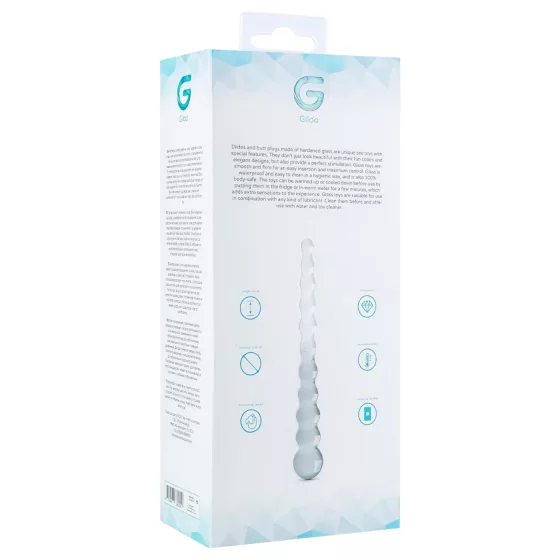 Gildo Glass No. 20 - sklenené dildo s výstupkami - priehľadné