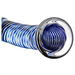   Gildo Glass No. 5 - sklenené dildo - špirálový tvar - priehľadné modré