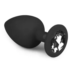   Easytoys - análny kolík s bielym kameňom - veľký - čierny