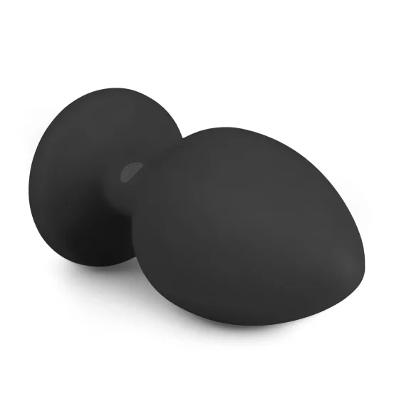 Easytoys - análny kolík s bielym kameňom - veľký - čierny