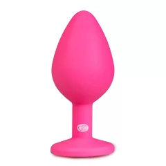   Easytoys - análny kolík s bielym kameňom - stredný - ružový