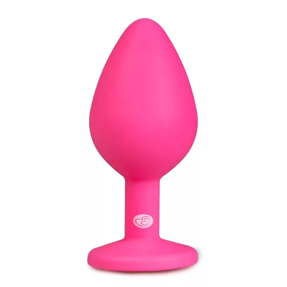 Easytoys - análny kolík s bielym kameňom - stredný - ružový