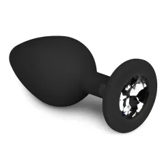   Easytoys - análny kolík s bielym kameňom - stredný - čierny
