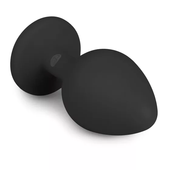 Easytoys - análny kolík s bielym kameňom - stredný - čierny
