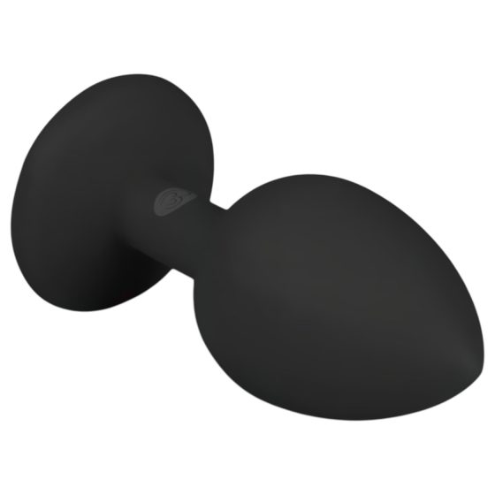 Easytoys - análny kolík s bielym kameňom - malý - čierny