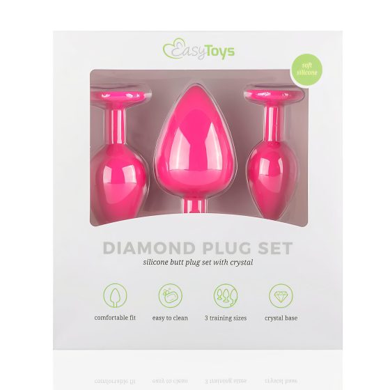 Easytoys - análny plug set - ružový