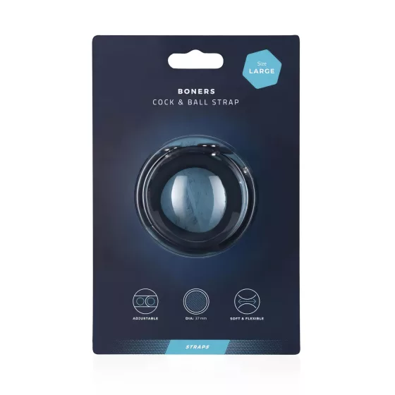 Boners - penis krúžok a krúžok na semenníky - silikón - sivý