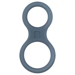 Boners - krúžok na penis a semenníky - silikón - sivý