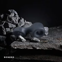   Boners - erekčný krúžok a krúžok na semenníky - silikón sivý