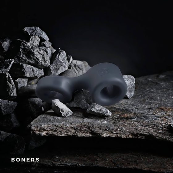 Vibrujúci krúžok na penis a semenníky Boners v šedej farbe