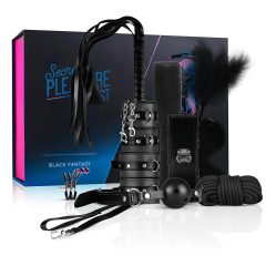   Tajomný pôžitok - pokročilá BDSM sada - 14 dielov (čierna)