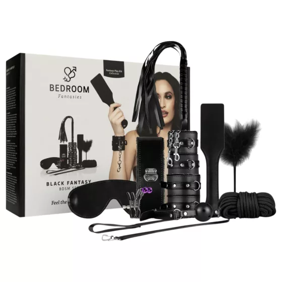 Secret Pleasure Chest - pokročilá BDSM súprava - 14-dielna (čierna)