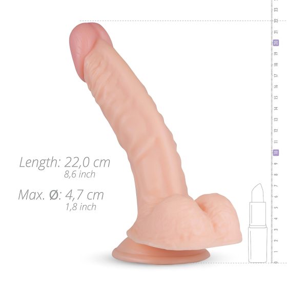 Real Fantasy Derek - realistický dildo s semenníkmi - 22 cm (naturál)