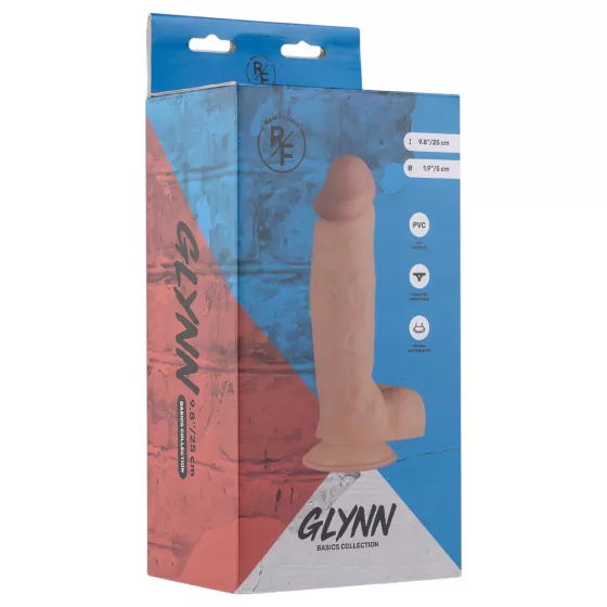Real Fantasy Glynn - realistické dildo s semenníkmi - 25 cm - telová farba