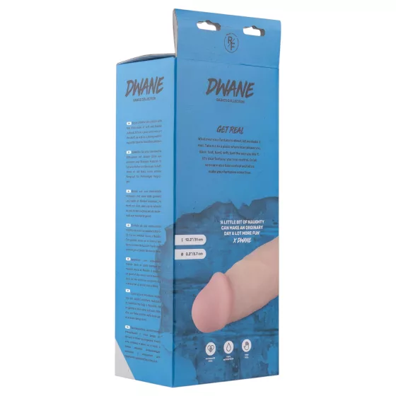 Real Fantasy Dwane - realistický dildo s semenníkmi - 31 cm (naturálna farba)