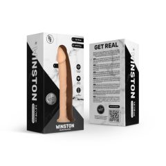   Real Fantasy Winston - dobíjací, batériový, realistický vibrátor (19 cm) - prírodný